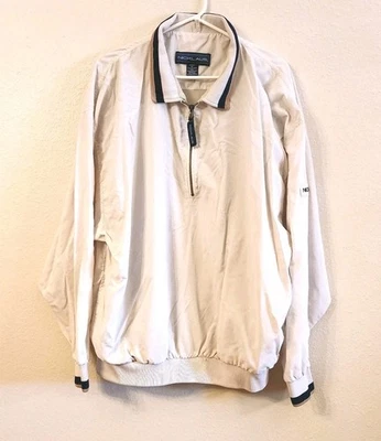 Mens Golf Nicklaus Light Puffer Jacket XLG Off White  1/4 Zip Polyester Vintage  - Image 1 of 4