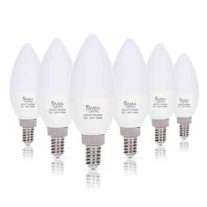 Simba Lighting LED Candelabra Light Bulbs B11 (C37) Candle Shape E12 Base (6 ... - Picture 1 of 9