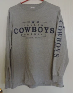 Dallas Cowboys Vintage grey long sleeve made in USA 1960 Size M - Picture 1 of 6
