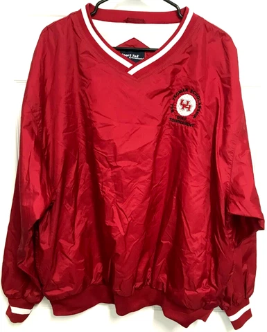 HOUSTON COUGARS Bill Yeoman Golf Tournament Men Red Pullover Nylon Wind Jacket L Cover