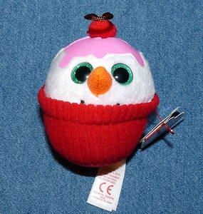 TY baby beanies ornament - Flakes the Snowman Ice Cream Sundae - Christmas NWT - Picture 1 of 3