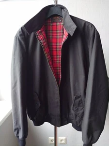 MENS MERC LONDON CLASSIC TARTAN LINED HARRINGTON BOMBER JACKET BLACK XXL VTG - Picture 1 of 6