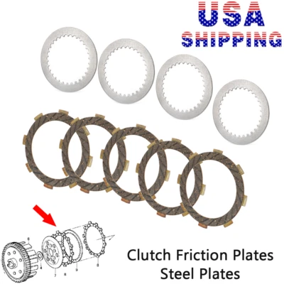 US For Kawasaki KX60 KX80 KDX80 Clutch Friction Plates Kit 13089-1009 13088-1010 - Image 1 of 4