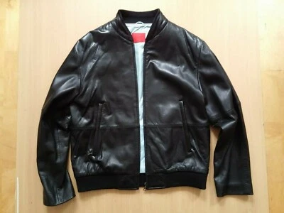 Herren Jacke Echtleder Leder Jacke offset Gr 52 L schwarz Echtleder - Bild 1 von 2