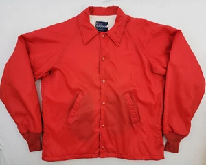 Vintage Dee Cee Rappers Red Nylon Jacket Lined Made In USA Mens Size XL - Picture 1 of 9
