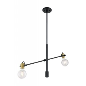 NUVO Lighting 60-6988 - Mantra - 2 Light Pendant w/ Black & Brass Accents Finish - Picture 1 of 3