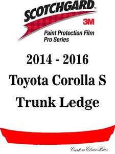 3M Scotchgard Paint Protection Film Pro Series 2014 2015 2016 Toyota Corolla S - Picture 1 of 3