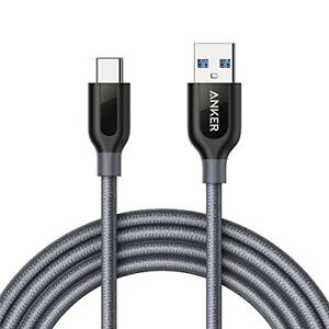 NEW Anker PowerLine + USB-C & USB-A 3.0 Cable Gray 1.8m From JAPAN 