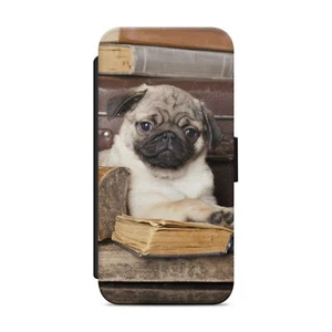 Pug Cute Dog Animals WALLET FLIP PHONE CASE COVER FOR IPHONE SAMSUNG z13 - Zdjęcie 1 z 3