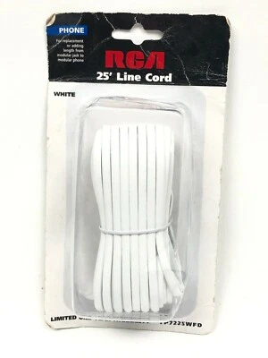 RCA 25ft Phone Line Cord Cable White TP7225WFD New In Box - Image 1 of 2