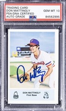 Don Mattingly Yankees Signed 1982 Arby's Nashville Sounds RC Rookie PSA AUTO 10