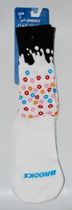 NWT Brooks Unisex White Cereal Tempo Knit In Crew Running Socks sz S/M L/XL - Picture 1 of 12