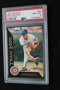 1992 PINNACLE TEAM 2000 GREG MADDUX #32 PSA 8 - Picture 1 of 3