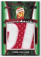 2018 Leaf In The Game Used Red #37 Tree Rollins Jumbo Nameplate Patch Card #1/3