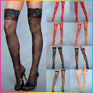 Be Wicked Womens Thigh High Stockings💋Sexy Lace Fishnet Pantyhose-Pick Style! - Picture 1 of 54