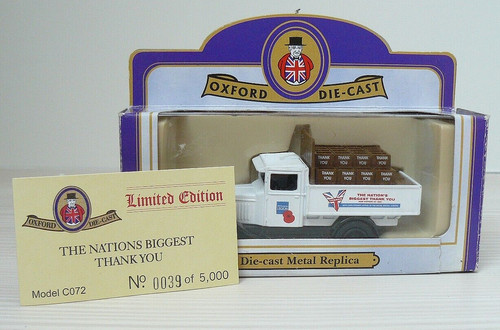 VANS OXFORD PRESSOCAST C072 CHEVROLET IL PIÙ GRANDE RINGRAZIAMENTO DELLA NAZIONE SRL ED. MiB & CoA