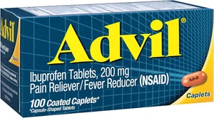 Advil Pain Reliever & Fever Reducer, 200 mg Ibuprofen, 100 Coated Caplets - Picture 1 of 7