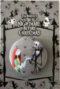 Disney Pesadilla antes de Navidad Jack Sally Corazón Botón Prendedor Cordón Dije NUEVO - Imagen 1 de 1