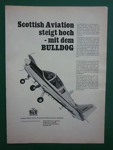 6/1972 PUB SCOTTISH AVIATION LIMITED AEROBATIC BULLDOG AIRCRAFT GERMAN AD - Bild 1 von 1