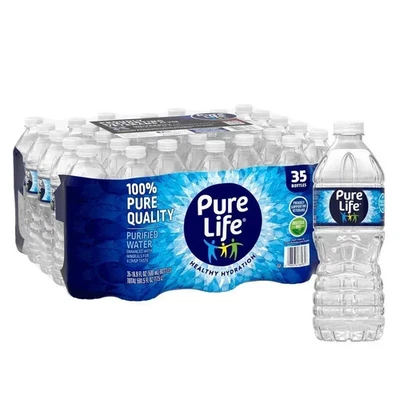 Pure Life Purified Water, 16.9 Fl Oz / 500 mL, Plastic Bottled Water (35 Pack) - Image 1 of 3