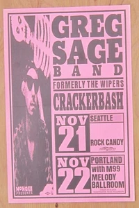Orig GREG SAGE (WIPERS) 11 x 17 KONZERT POSTER Seattle Portland 1993 Crackerbash - Bild 1 von 2
