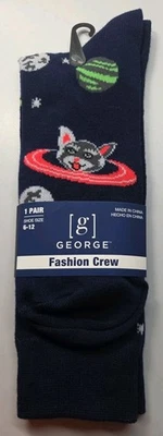 Calcetines George Crew Moda Azul Caturno Talla 6-12 Nuevos con Etiquetas Foto 1 de 3