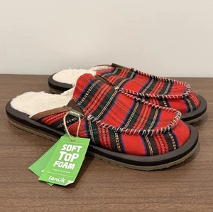 Zapatillas Sanuk You Got My Back Chill a Cuadros Acogedores Mocasines de Espuma Toboganes Rojos Para Hombre’s 9 - Imagen 1 de 5