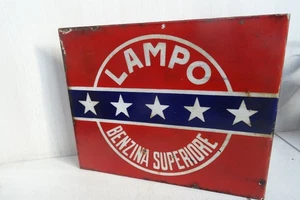 Emailschild Benzinblitz oben old sign Alfa Romeo Fiat Lancia - Bild 1 von 18