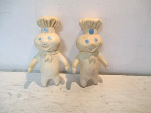 Menge 2 Pillsbury Doughboy Gummifigur drehbare Kopfpuppe 1971 Vintage - Bild 1 von 2