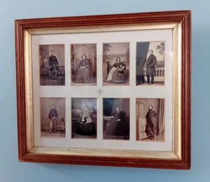 Beautiful Antique Picture Frame with 8 1860s Photos Family of Gonville Bromhead - Picture 1 of 8