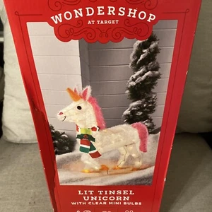 Target Wondershop 29.5" Tinsel Lit Unicorn Outdoor Christmas Yard Decoration - Picture 1 of 3