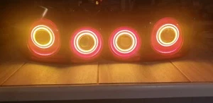 Golf MK5 Cherry Red Rear Tail lights x 4 with Skyline mod and Halo Indicators - Picture 1 of 3