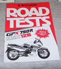 KAWASAKI ROAD TESTS GPX750R KMX125 MOTORCYCLE PRESS REPRINTS 1986