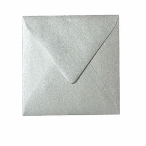 # 25 St Briefumschläge Silber Metallic Quadratisch Nassklebend -15,5 x 15,5 cm - Bild 1 von 2