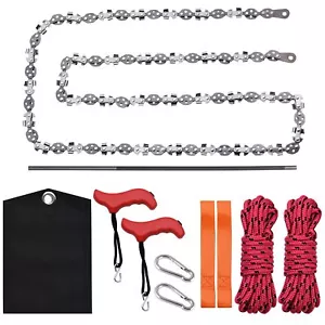 53 Inch Rope Saw, High Reach Tree Limb Hand Rope Chainsaw, 68 Sharp Teeth Bla... - Picture 1 of 7