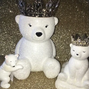 BATH & BODY WORKS ROYAL PEDESTAL POLAR BEAR CANDLE + SOAP HOLDER + TOPPER NEW - Picture 1 of 10