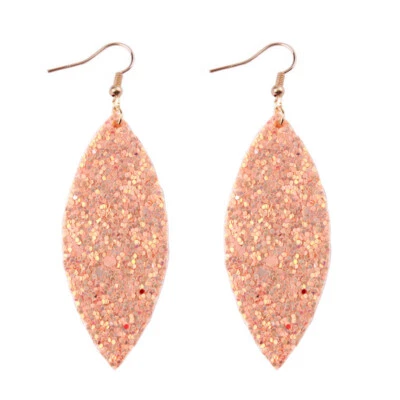 Яркий цвет блестки блестящий кожаный лист подвеской серьги для девочек летние подарки - Изображение 1 из 4