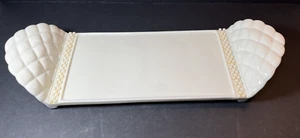 Vintage Porzellan AVON GESTEPPT WASCHTISCH Parfüm Tablett ~ Kunstperlenbesatz mit Fuß - Bild 1 von 7