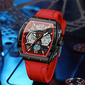 LIGE FOXBOX Herrenuhr Digital Analog Leuchtend Wasserdicht Sport Armbanduhr Geschenk - Bild 1 von 16