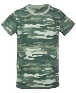 Epic Threads Camo-Print Shirt Big Girls XL Oregano Crewneck Short Sleeve Pullove - Picture 1 of 16