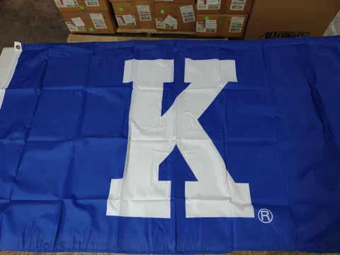 Officially Licensed NCAA Kentucky Wildcats Team Logo "K" 3' x 5' House Flag Blue Cover