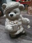 Lenox Christmas Santa Bear With Present And Bell White With Gold Accents
