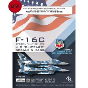 Calcomanía y máscara de pintura especial 1/48 USAF F-16C MIG ventisca para modelo Tamiya 61101 - Imagen 1 de 6
