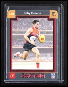 AFL 2023 Teamcoach Maccas Captain GWS Giants Toby Greene C-09 Card CB-2-1-B-11 - Picture 1 of 8
