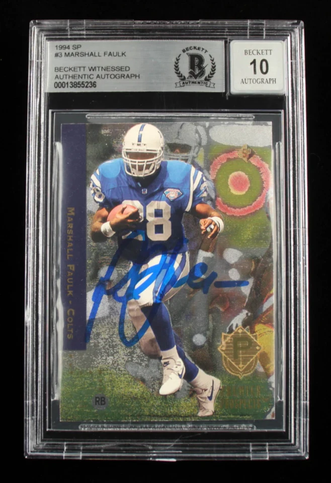 Marshall Faulk Signed 1994 SP #3 - Autograph Graded Beckett (BGS) 10 - Rookie Ca - Image 1 of 2