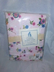 Pottery Barn Kids Sabrina Basket Liner Size L PINK Tiny Flowers Floral Girl NEW - Picture 1 of 2