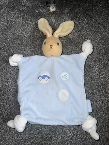 KALOO BUNNY RABBIT RACING CAR BLUE SOFT PLUSH BABY COMFORTER BLANKET SOOTHER❤️ - Picture 1 of 6