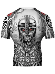 Raven Fightwear Men's Norseman BJJ Rash Guard Short Sleeve MMA White - Picture 1 of 3