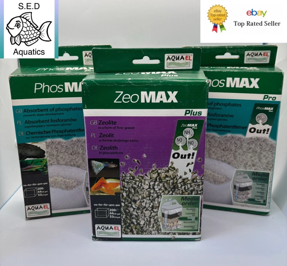 Medios de filtración para acuario Aquael ZeoMax Phosmax - 3 paquetes - AGUA CRISTALINA Foto 1 de 1
