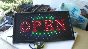 OPEN LED Schild Leuchte Display Leuchtreklame Reklame Leuchtschild XXL 60x33 cm. - Bild 1 von 9